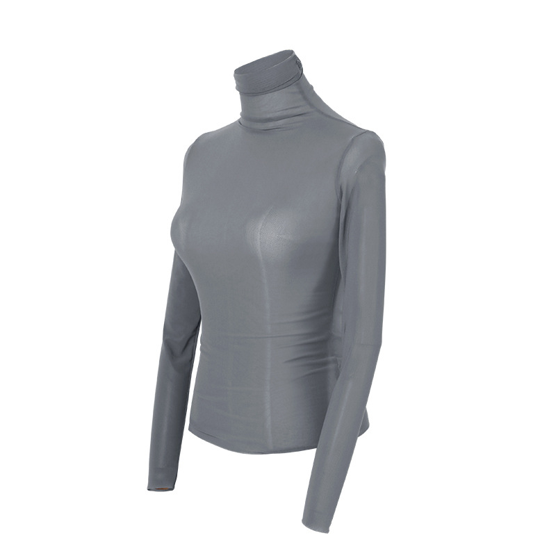 Set balet pentru femei adulte – Dans modern, guler înalt, mâneci lungi, top din plasă, 100% poliester, toamnă