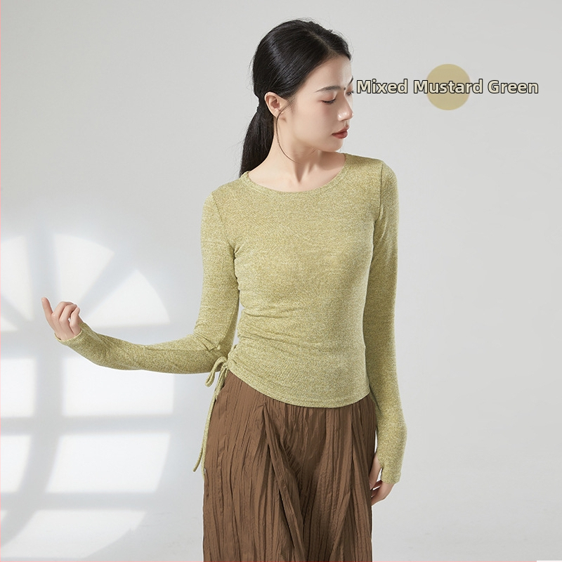 Moderno plesno treniranje top s vezom na dugim rukavima, baršunasta tkanina, mješavina poliestera-viskoze-elastana (63%/32%/5%), pogodno za pozornicu