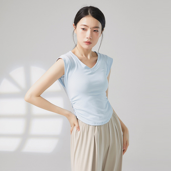 Top fără mâneci pentru dans modern, decolteu în V, țesătură viscoză 93%