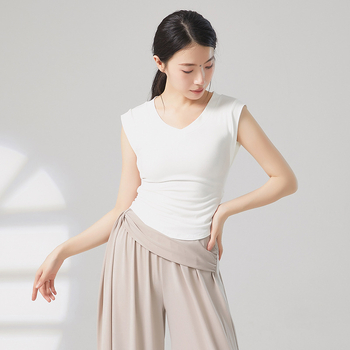 Top fără mâneci pentru dans modern, decolteu în V, țesătură viscoză 93%