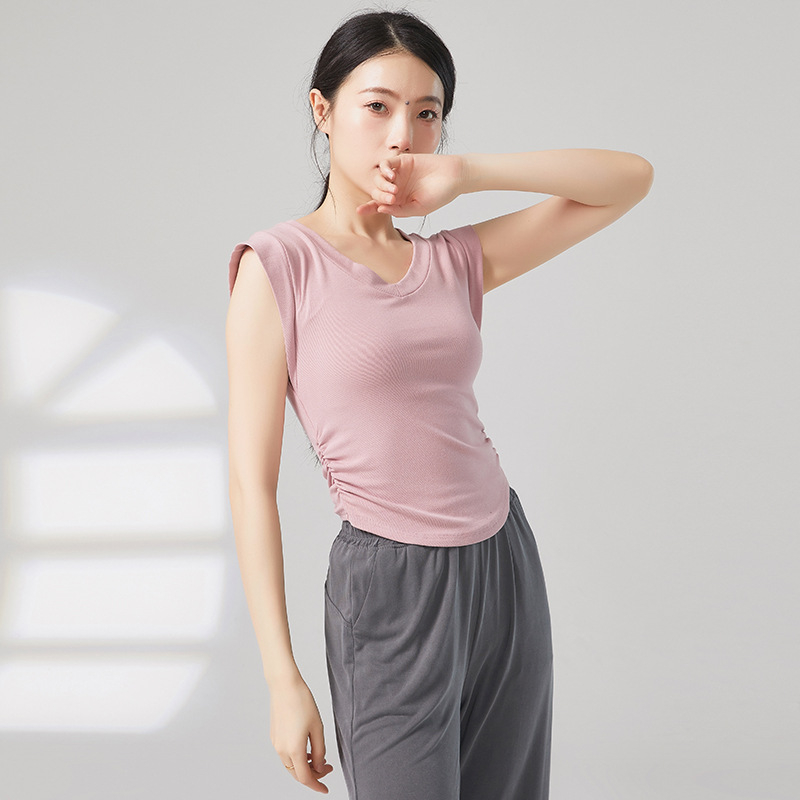 Top fără mâneci pentru dans modern, decolteu în V, țesătură viscoză 93%