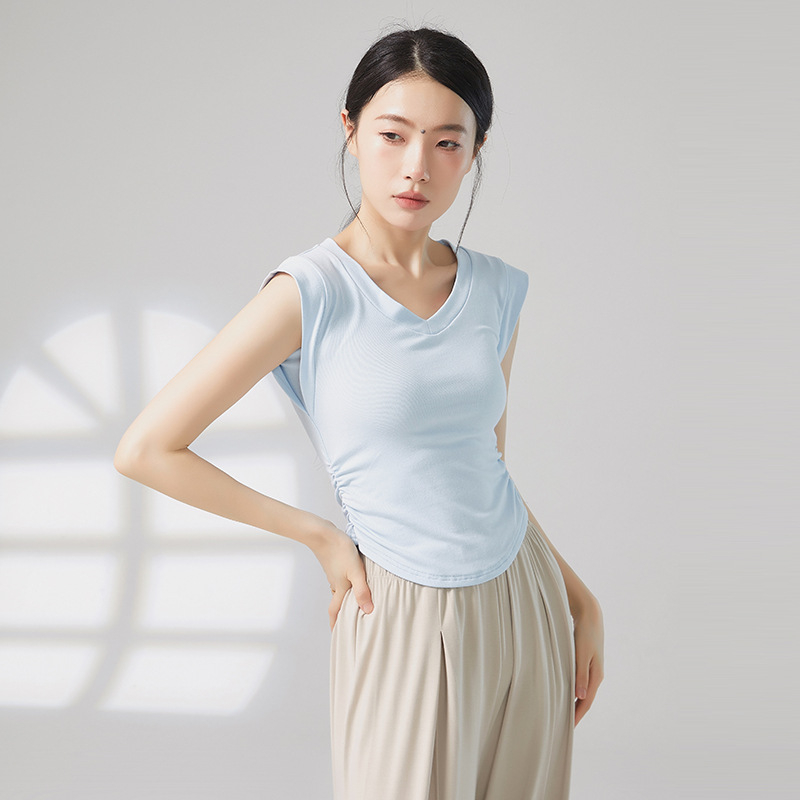 Top fără mâneci pentru dans modern, decolteu în V, țesătură viscoză 93%