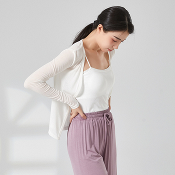 Női tánc kardigán, bő szabás, bordázott poliészter anyag, 80% poliészter, alkalmas színpadra és különböző táncstílusokra