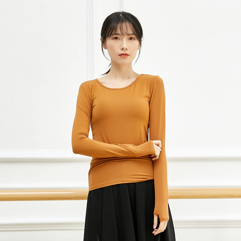 Debljana moderna plesna haljina s dugim rukavima i zatvaranjem na palac, materijal rayon modal (viskozna) 93%, podstava rayon modal 93%