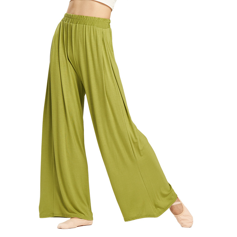 Pantalone za ples od modalne tkanine, visok pojas, široke hlače, elastične, za žene, za moderni ples i balet.