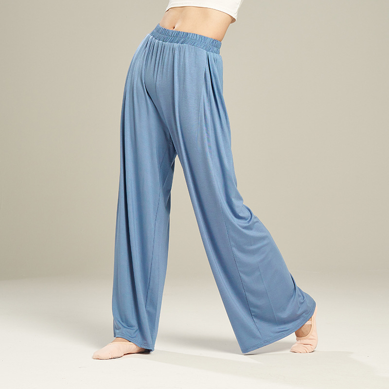 Pantalone za ples od modalne tkanine, visok pojas, široke hlače, elastične, za žene, za moderni ples i balet.