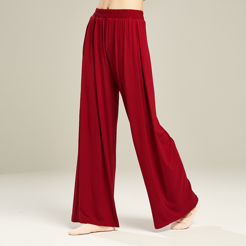 Pantalone za ples od modalne tkanine, visok pojas, široke hlače, elastične, za žene, za moderni ples i balet.