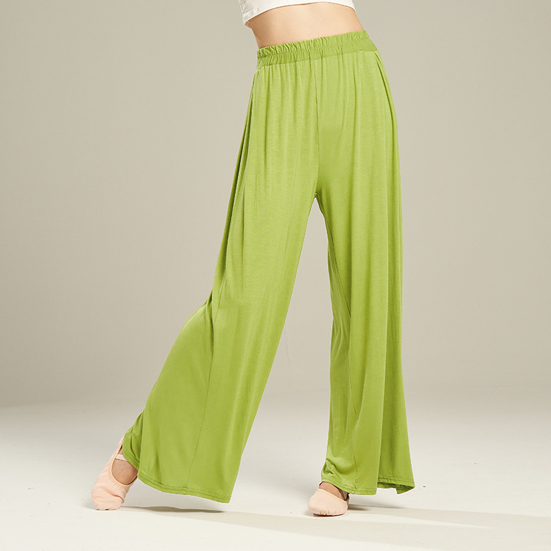 Pantalone za ples od modalne tkanine, visok pojas, široke hlače, elastične, za žene, za moderni ples i balet.
