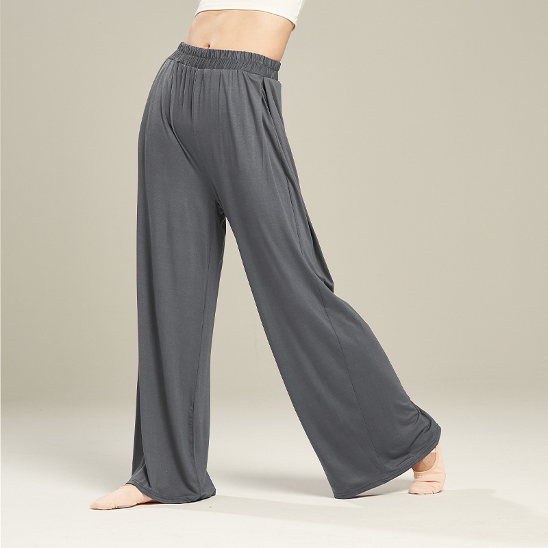 Pantalone za ples od modalne tkanine, visok pojas, široke hlače, elastične, za žene, za moderni ples i balet.