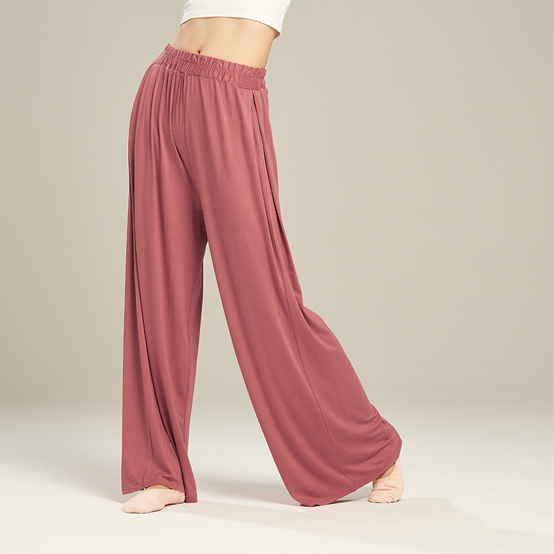 Pantalone za ples od modalne tkanine, visok pojas, široke hlače, elastične, za žene, za moderni ples i balet.
