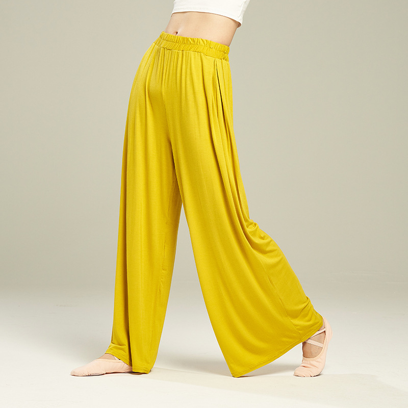 Pantalone za ples od modalne tkanine, visok pojas, široke hlače, elastične, za žene, za moderni ples i balet.