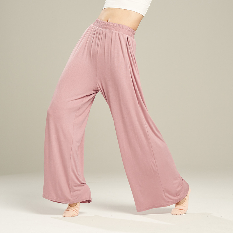 Pantalone za ples od modalne tkanine, visok pojas, široke hlače, elastične, za žene, za moderni ples i balet.