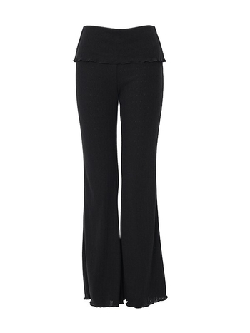 Балетни дамски панталони за възрастни, висока талия, прав крак с лек разкроен край, повдигащ височината дизайн, 100% полиестер с подплата, едноцветни за балет и класически танц