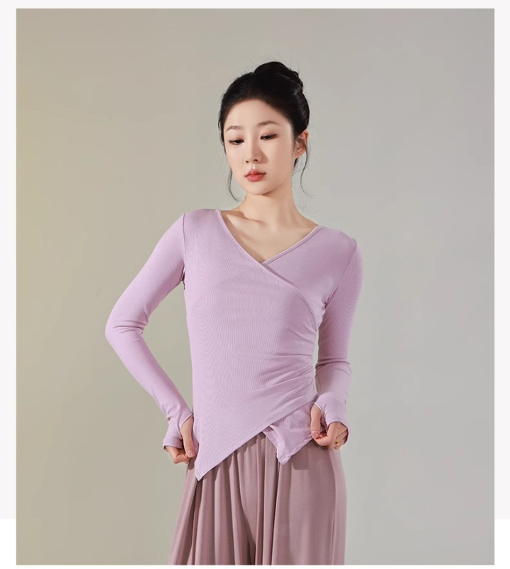 Модерен танцов топ за жени, слим-фит, вискозен плат 92% с вискозна подплата 92%, всесезонен, за сценични изпълнения, балет и народни танци