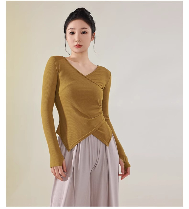 Модерен танцов топ за жени, слим-фит, вискозен плат 92% с вискозна подплата 92%, всесезонен, за сценични изпълнения, балет и народни танци