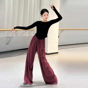 Iron Arrow Танцови панталони за възрастни жени за балет - модерен стил, висока талия, прави крачоли, памучна материя