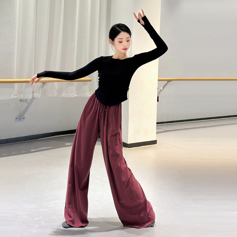 Iron Arrow Танцови панталони за възрастни жени за балет - модерен стил, висока талия, прави крачоли, памучна материя