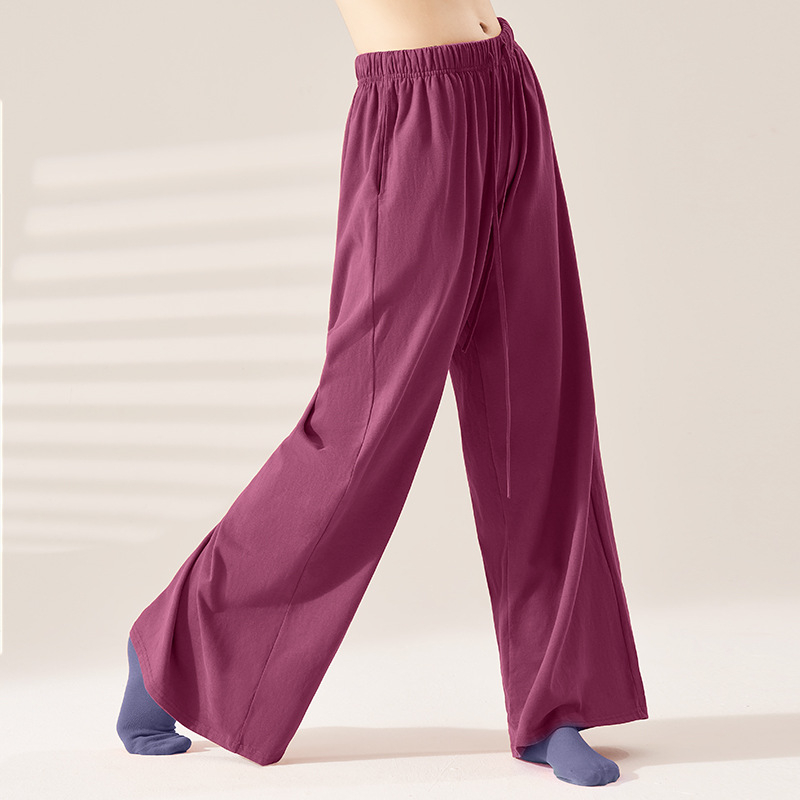 Iron Arrow Танцови панталони за възрастни жени за балет - модерен стил, висока талия, прави крачоли, памучна материя