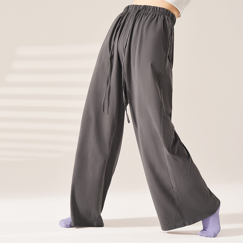 Iron Arrow Танцови панталони за възрастни жени за балет - модерен стил, висока талия, прави крачоли, памучна материя