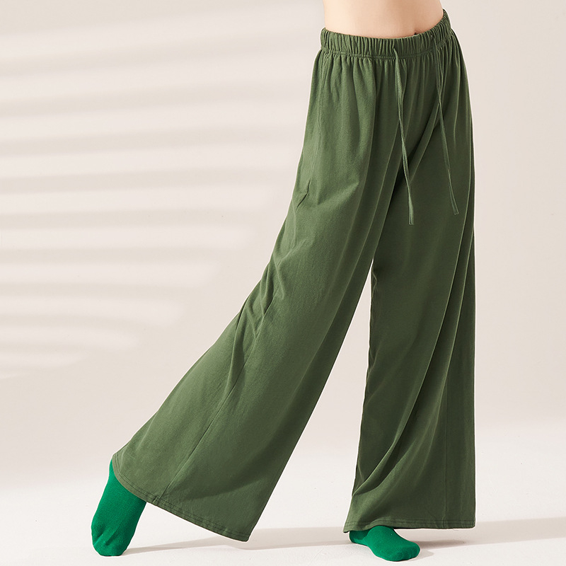 Iron Arrow Танцови панталони за възрастни жени за балет - модерен стил, висока талия, прави крачоли, памучна материя