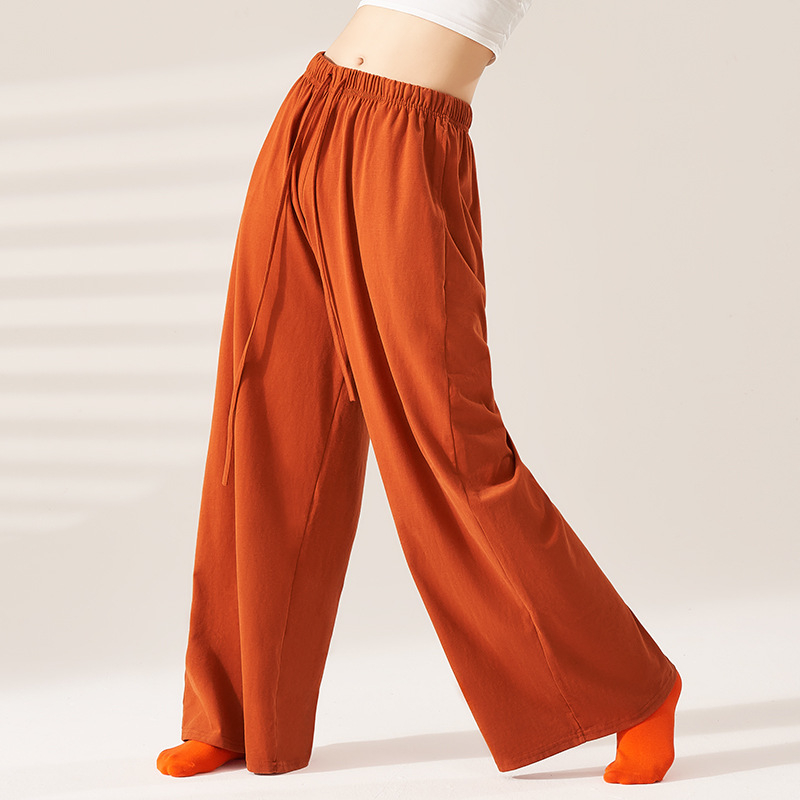 Iron Arrow Танцови панталони за възрастни жени за балет - модерен стил, висока талия, прави крачоли, памучна материя