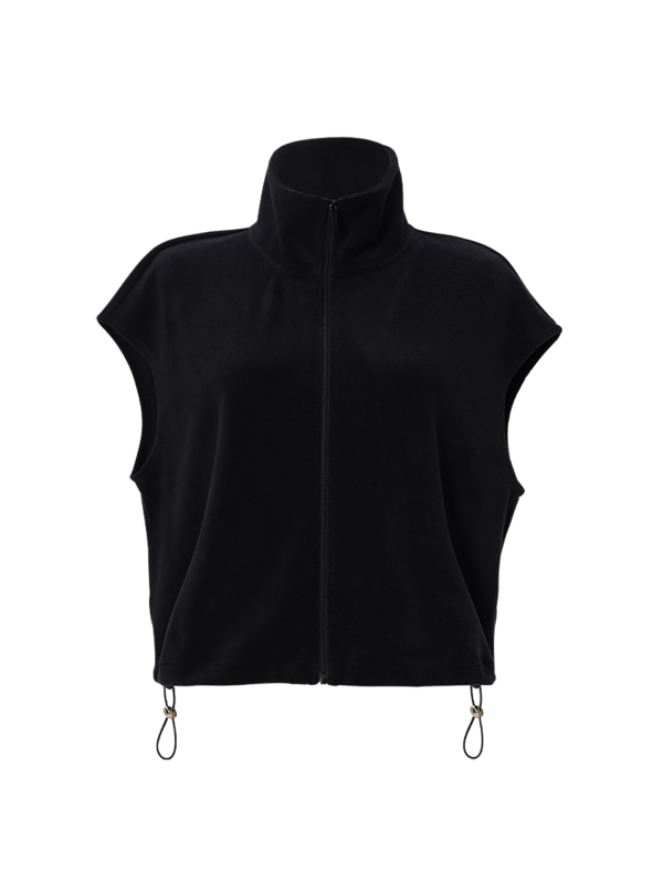 Ženski plesni top s zipom i stojećim ovratnikom, fleece podstava, zimski baletni top; materijal poliester, podstava spandex, punilo poliester vlakna