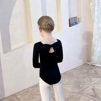 Set de antrenament pentru balet copii, mâneci lungi, toamnă, 95% bumbac, design cu două piese