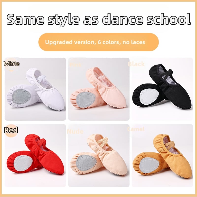 Deti baletové tanečné topánky – plátená vrchná časť, kožená podrážka, šnúrky, unisex, na balet