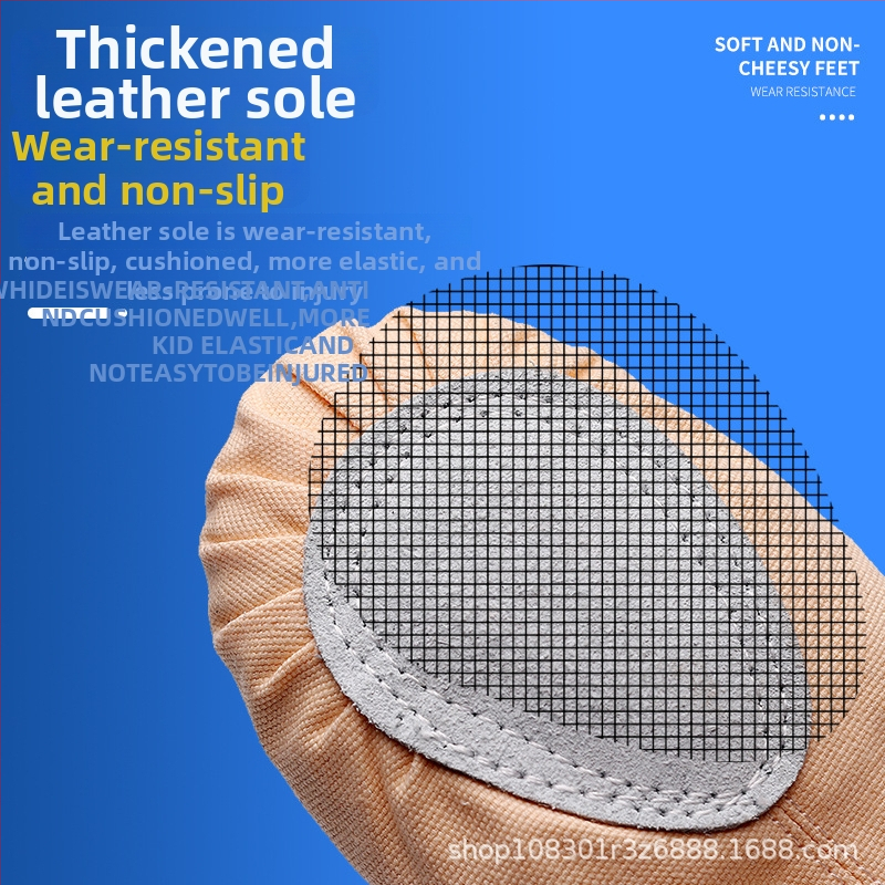 Deti baletové tanečné topánky – plátená vrchná časť, kožená podrážka, šnúrky, unisex, na balet