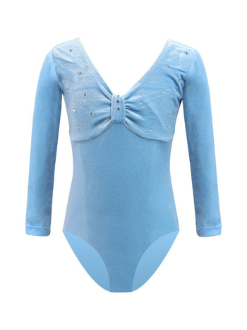 Set de dans pentru copii pentru repetiții, ansamlu velur cu mâneci lungi, pentru fete între 3–8 ani, țesătură poliester cu finisaj moale