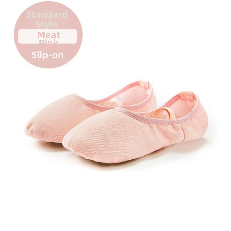 Dječje baletanke bez šnala za djevojčice - gornji dio od pamuka, potplat od kravlje kože, otporne na habanje