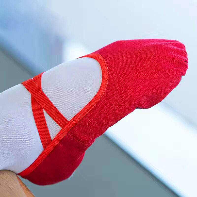 Dječje baletanke bez šnala za djevojčice - gornji dio od pamuka, potplat od kravlje kože, otporne na habanje