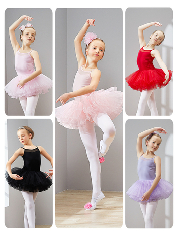 Dječja ljetna baletna haljina s pamukom-Lycra tkaninom, meka obrada, naramenice, za djecu 3–8 godina (100–140 cm)