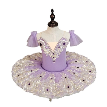 Dječji baletni kostim s kratkim rukavima i tutu suknjom, stil princeze, 40% spandex, za djecu od 8 godina