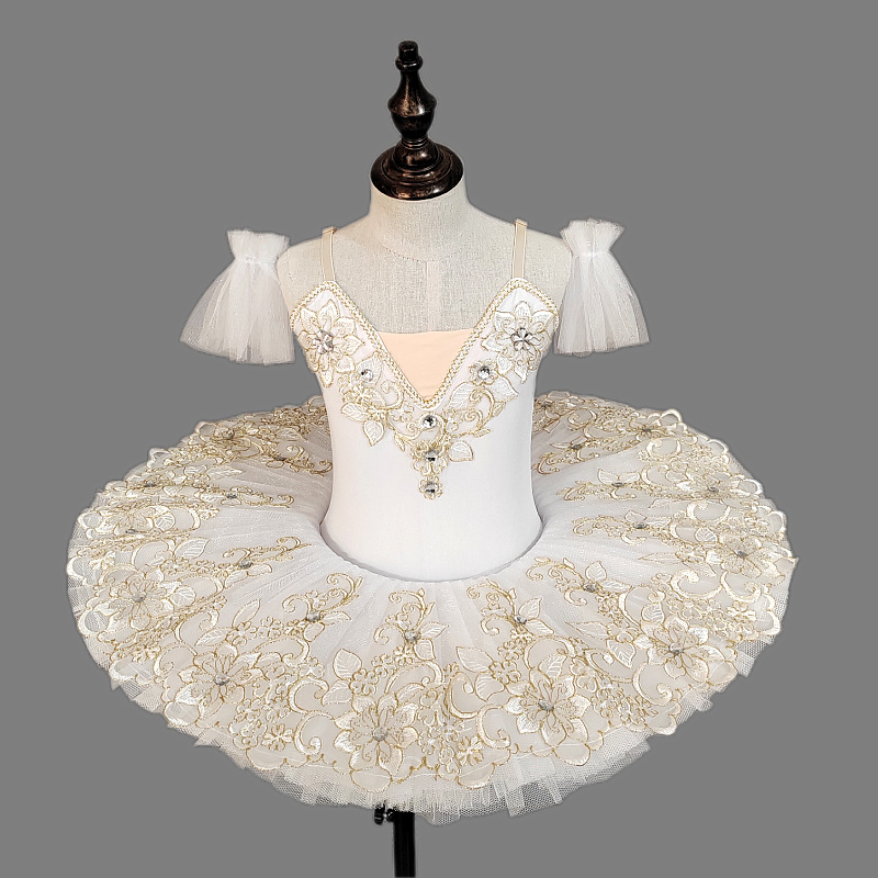 Dječji baletni kostim s kratkim rukavima i tutu suknjom, stil princeze, 40% spandex, za djecu od 8 godina