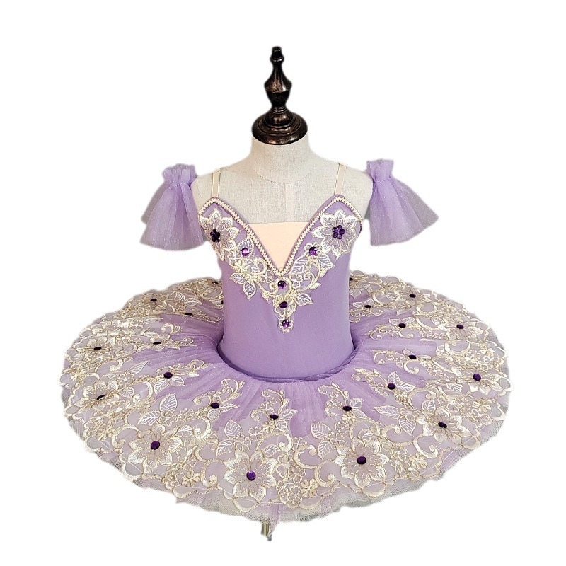 Dječji baletni kostim s kratkim rukavima i tutu suknjom, stil princeze, 40% spandex, za djecu od 8 godina