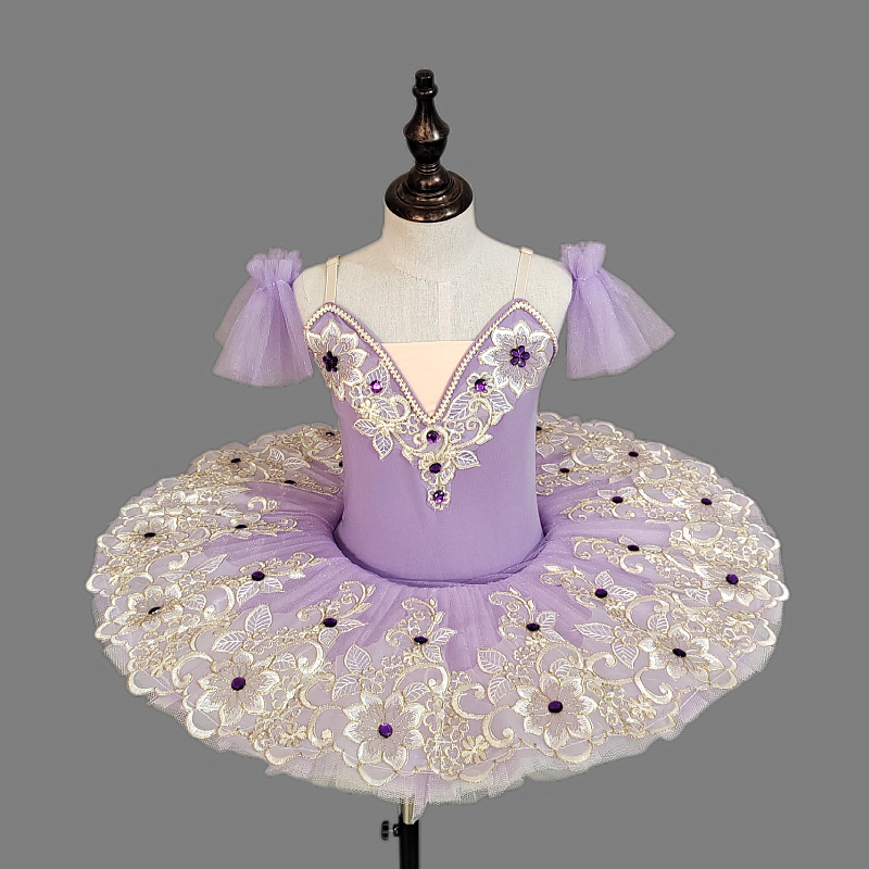 Dječji baletni kostim s kratkim rukavima i tutu suknjom, stil princeze, 40% spandex, za djecu od 8 godina