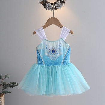 Costum de dans pentru copii pentru repetiții, bumbac 95% țesătură principală, pentru fetițe, vârste 3–8 ani, potrivit pentru toate sezoanele