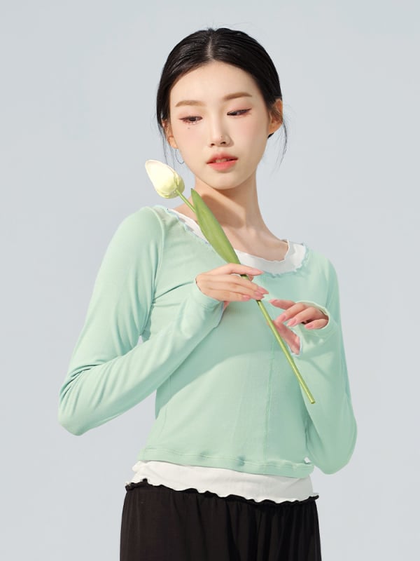 Top de antrenament pentru dans modern, femei, toamnă, adult, modal viscose 94%, balet și mișcare în dans.