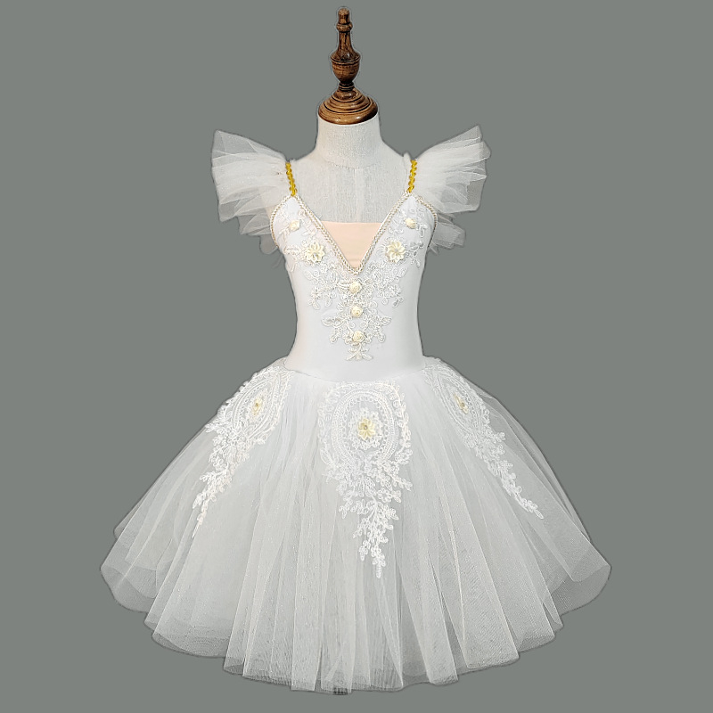 Dječja baletna haljina s tutu, stil princeze, 40% elastan, za djevojčice starije od 8 godina (iznad 140 cm), za sve sezone