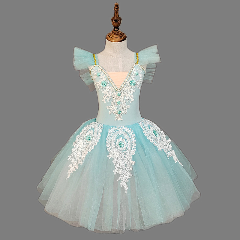 Dječja baletna haljina s tutu, stil princeze, 40% elastan, za djevojčice starije od 8 godina (iznad 140 cm), za sve sezone