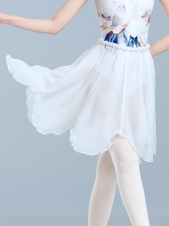 Fustă de balet pentru adulți – fustă midi din sifon, talie elastică, căptușeală poliester, potrivită pentru balet și dans modern (șifon midi, talie elastică, căptușeală poliester, 100% poliester)