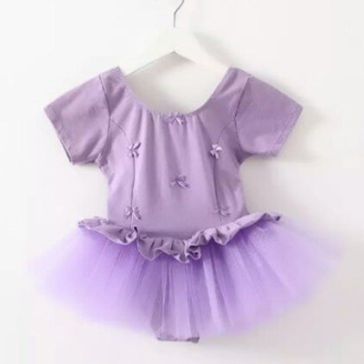 Gyerek balett ruha hálós hosszú ujjú edzőruha, hercegnő stílus, 95% pamut, 3–8 éveseknek