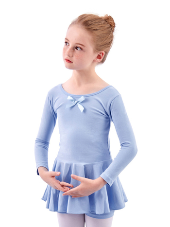 Két darabos balettkészlet lányoknak: osztott tutu szoknya és hosszú ujjú body, pamut 93,2%, koreai stílus, 3-8 éveseknek, 2025 őszi megjelenés