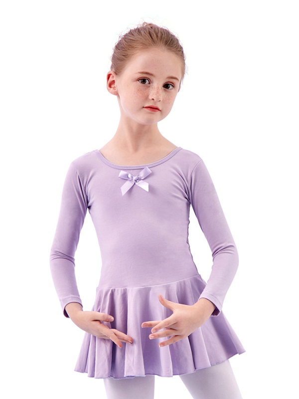 Két darabos balettkészlet lányoknak: osztott tutu szoknya és hosszú ujjú body, pamut 93,2%, koreai stílus, 3-8 éveseknek, 2025 őszi megjelenés