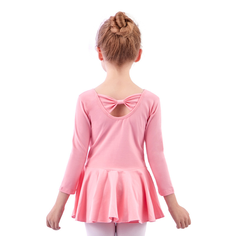 Két darabos balettkészlet lányoknak: osztott tutu szoknya és hosszú ujjú body, pamut 93,2%, koreai stílus, 3-8 éveseknek, 2025 őszi megjelenés