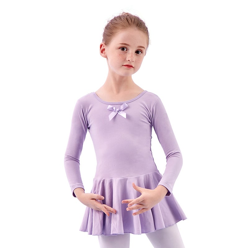 Két darabos balettkészlet lányoknak: osztott tutu szoknya és hosszú ujjú body, pamut 93,2%, koreai stílus, 3-8 éveseknek, 2025 őszi megjelenés