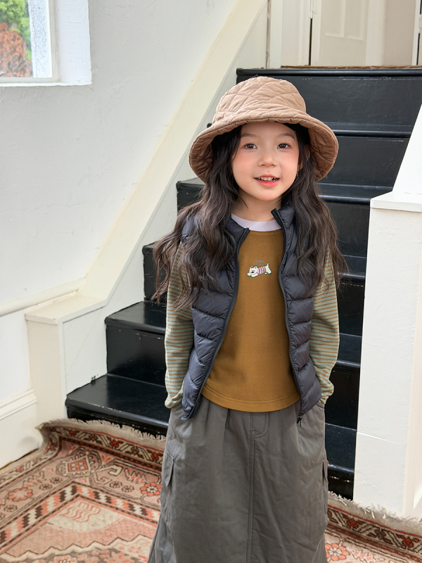 Vesta de copii cu glugă din puf de rață alb, unisex, 86–90% puf de rață alb, exterior din nylon, căptușeală poliester, stil coreean, iarnă 2025