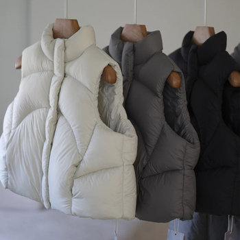 Vesta pentru copii din puf de rață, fără mâneci, pentru iarnă, croială lejeră, fermoar frontal, 95% puf, pentru copii 3–8 ani