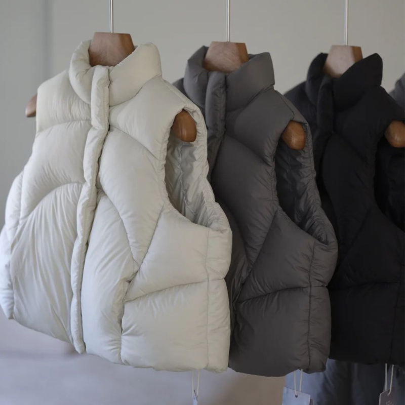 Vesta pentru copii din puf de rață, fără mâneci, pentru iarnă, croială lejeră, fermoar frontal, 95% puf, pentru copii 3–8 ani